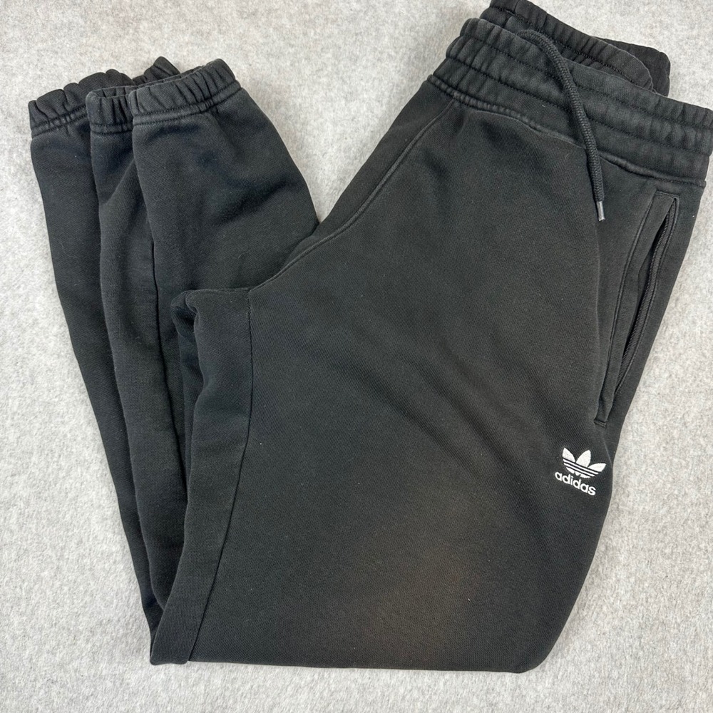Adidas Originals Black Trefoil Jogger Sweatpants Mens XL Fleece Faded